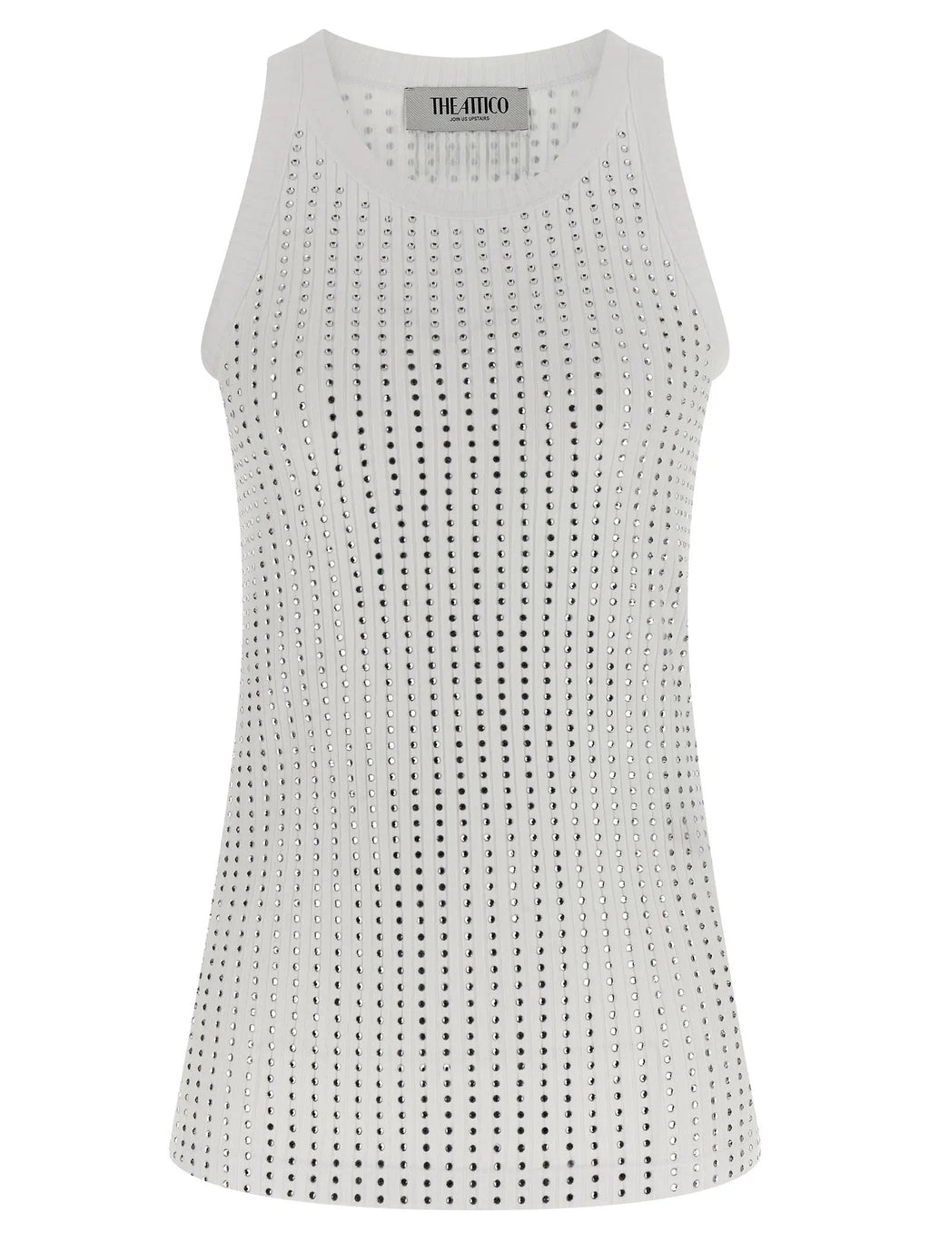 The Attico The Attico White Cotton Sleeveles T-Shirt
