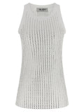 The Attico The Attico White Cotton Sleeveles T-Shirt