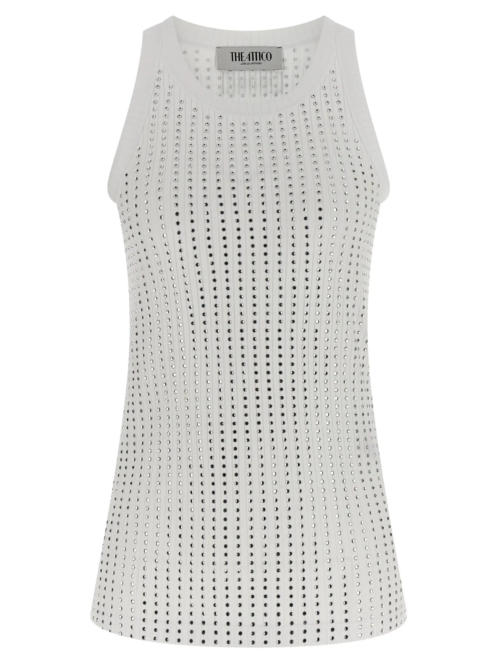 The Attico The Attico White Cotton Sleeveles T-Shirt