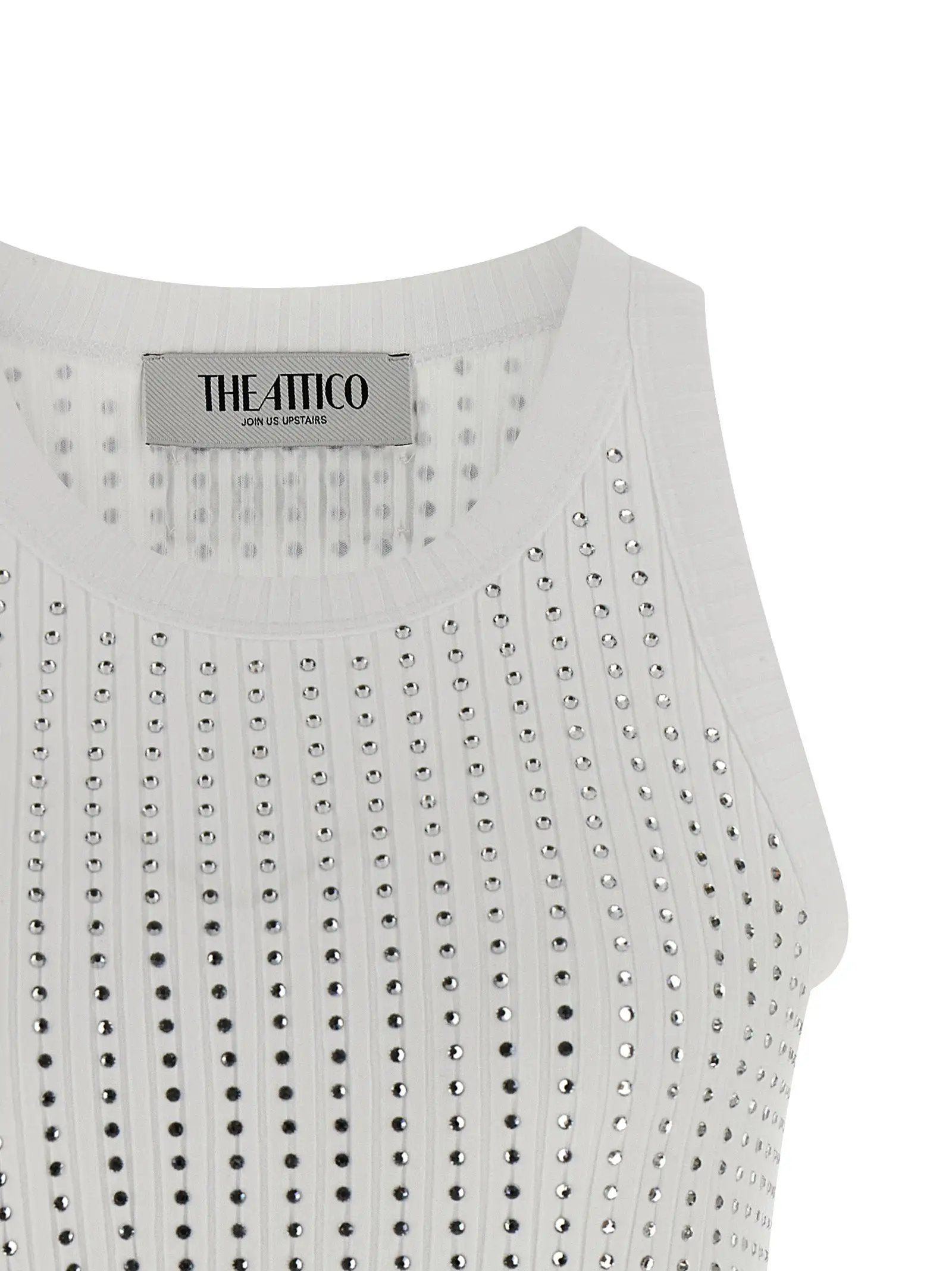 The Attico The Attico White Cotton Sleeveles T-Shirt