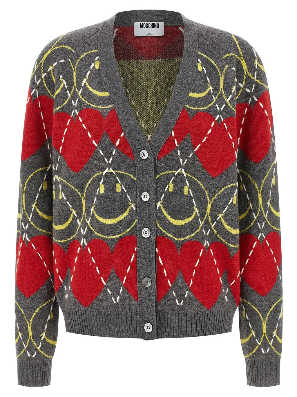 Moschino Multicolor Wool Cardigan