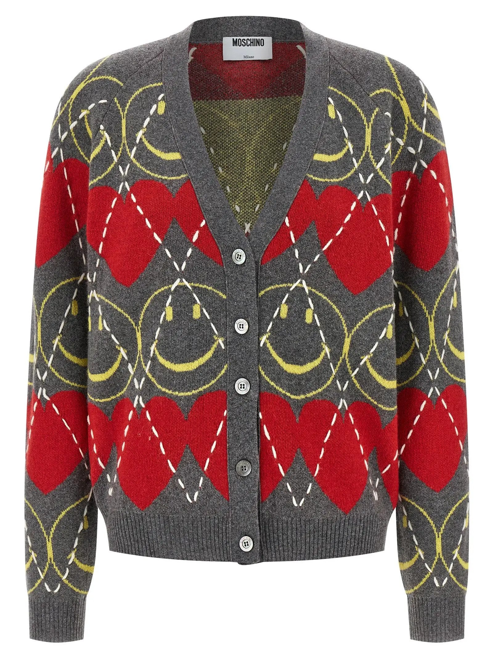 Moschino Multicolor Wool Cardigan