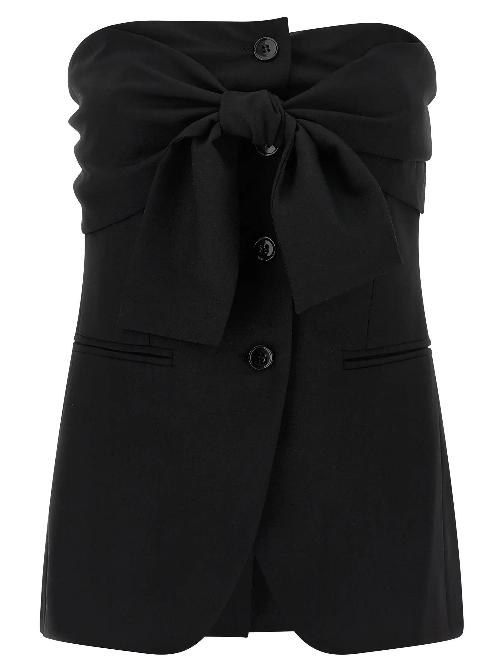 Max Mara Black Virgin Wool Tank Tops