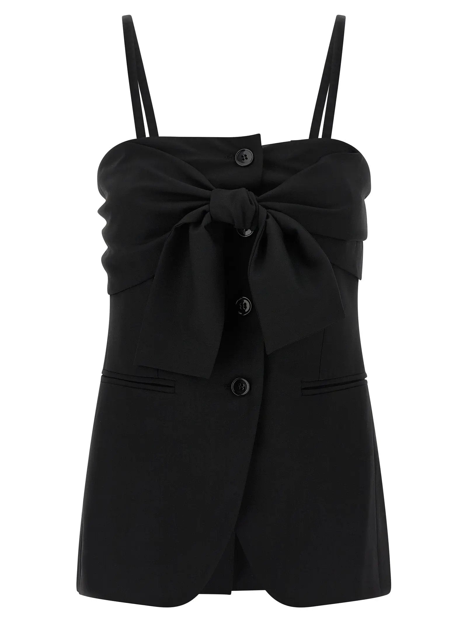 Max Mara Black Virgin Wool Tank Tops