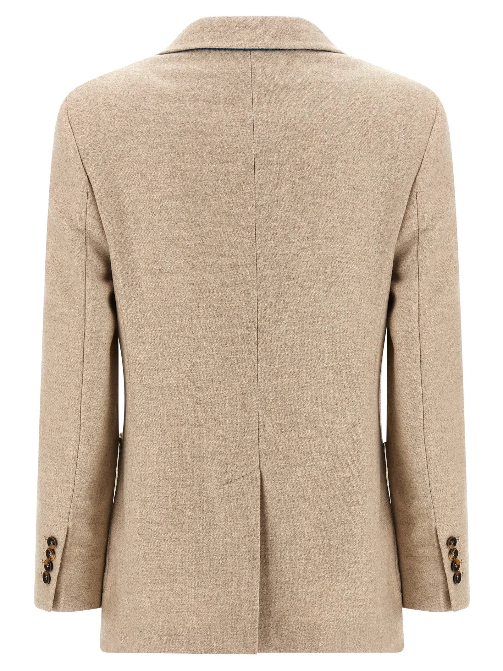 Max Mara Beige Alpaca Leather Blazer