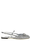 Jimmy Choo Silver Tencel Ballet Flats