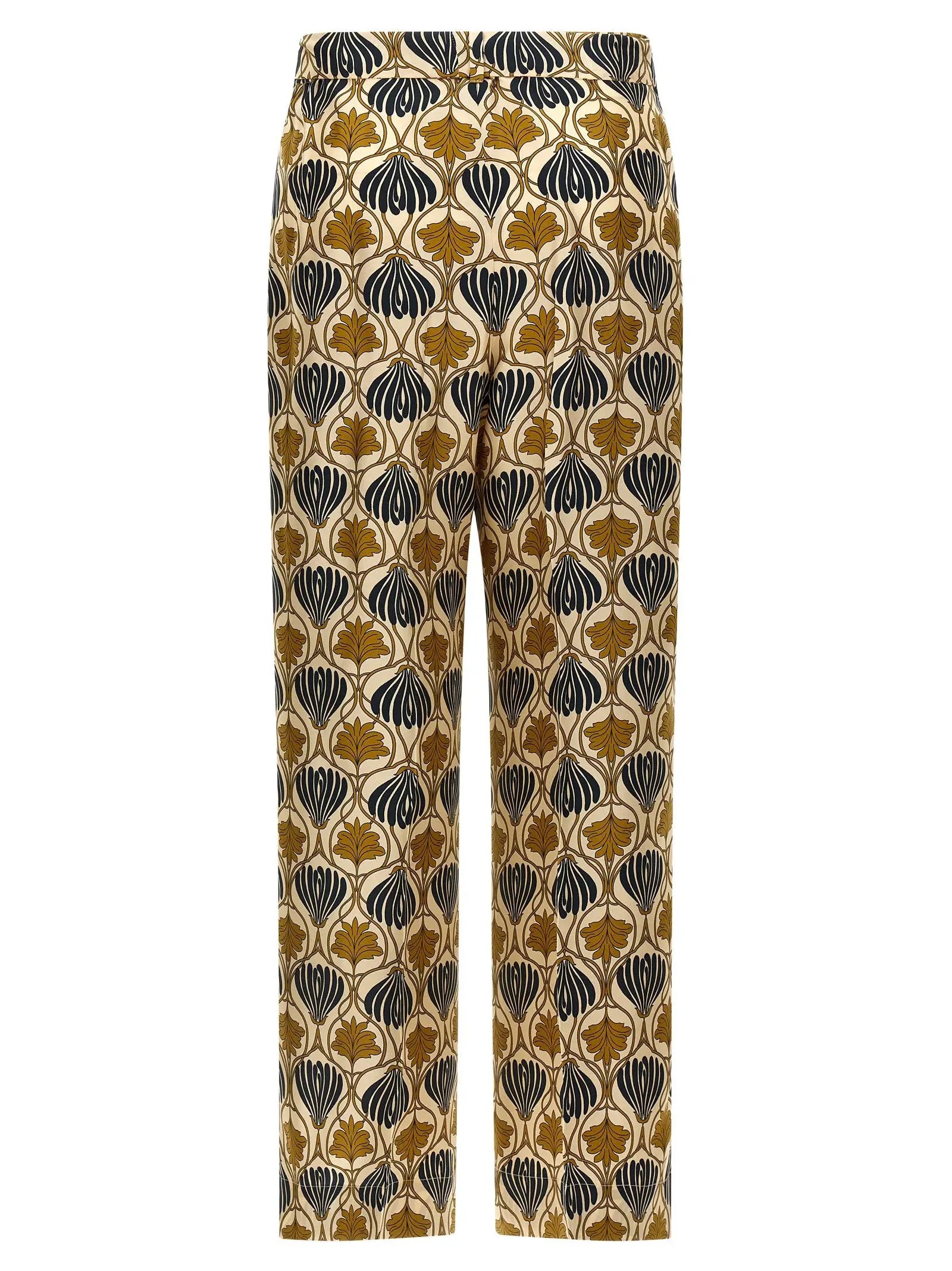 Max Mara Bicolor Silk Casual Pants