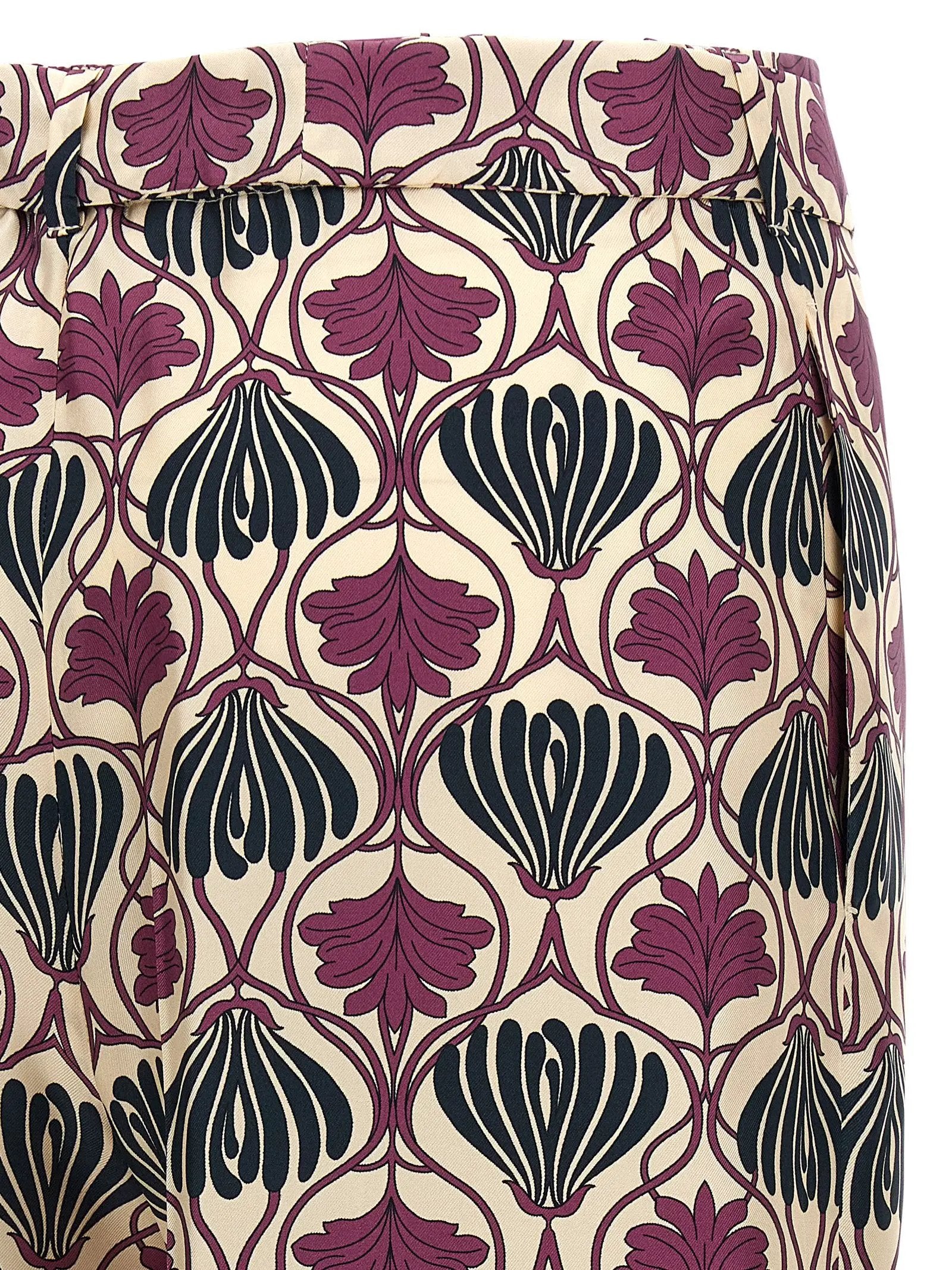 Max Mara Purple Silk Casual Pants