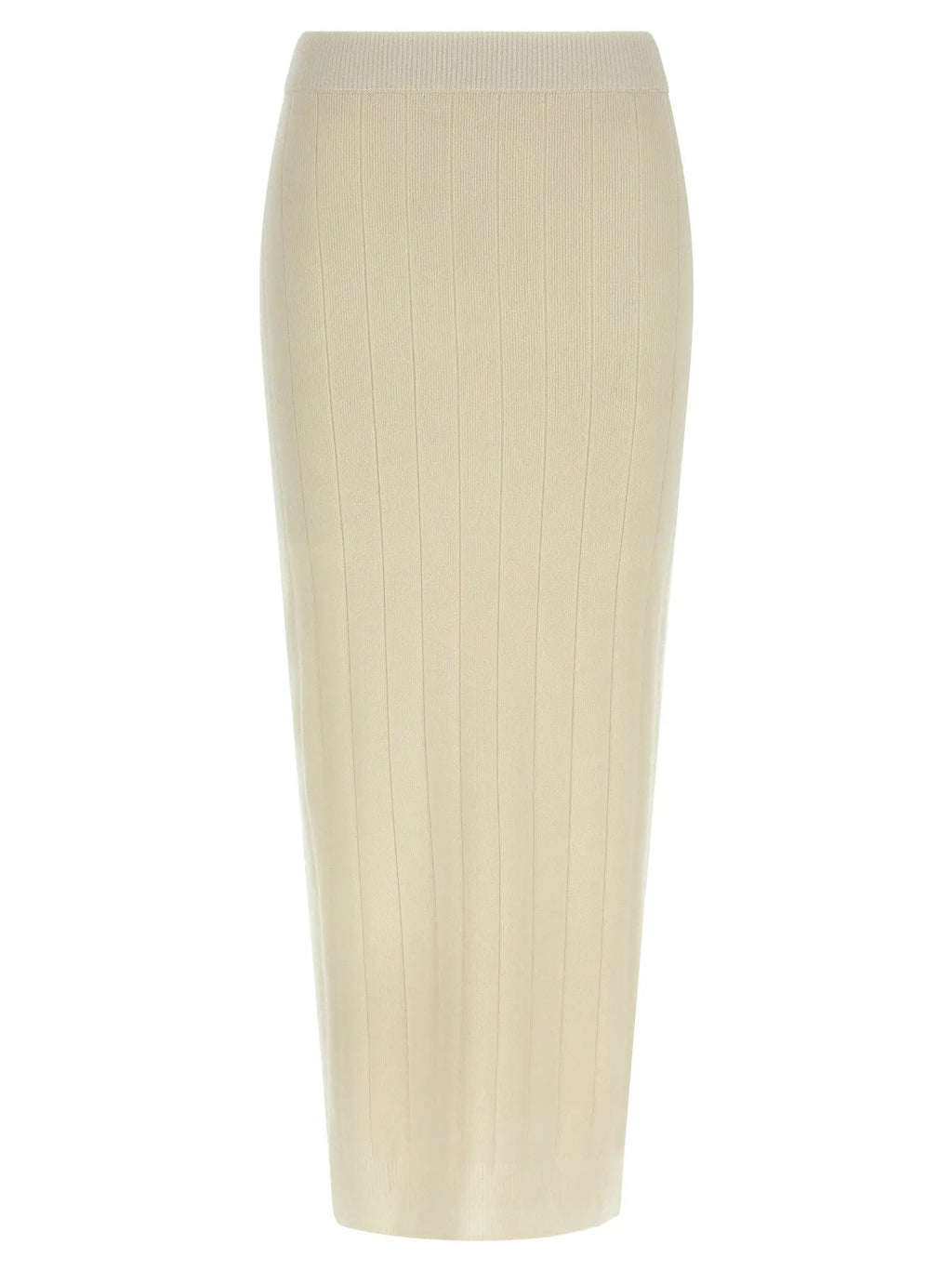 Max Mara White Cashmere Midi Skirt