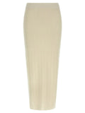 Max Mara White Cashmere Midi Skirt