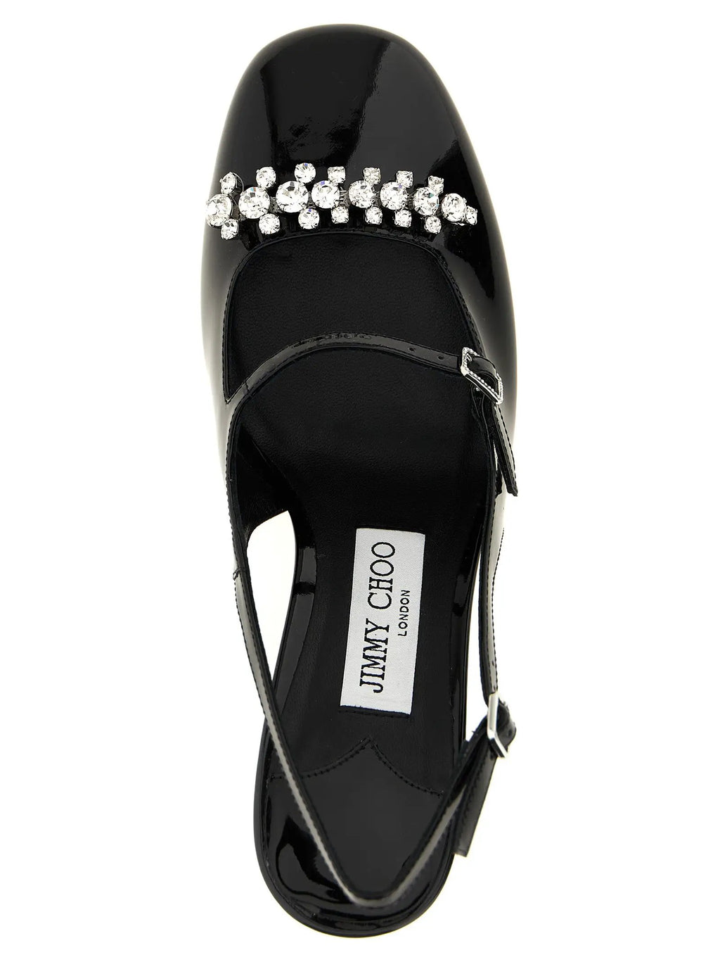 Jimmy Choo Black Leather Mid Heel Pumps
