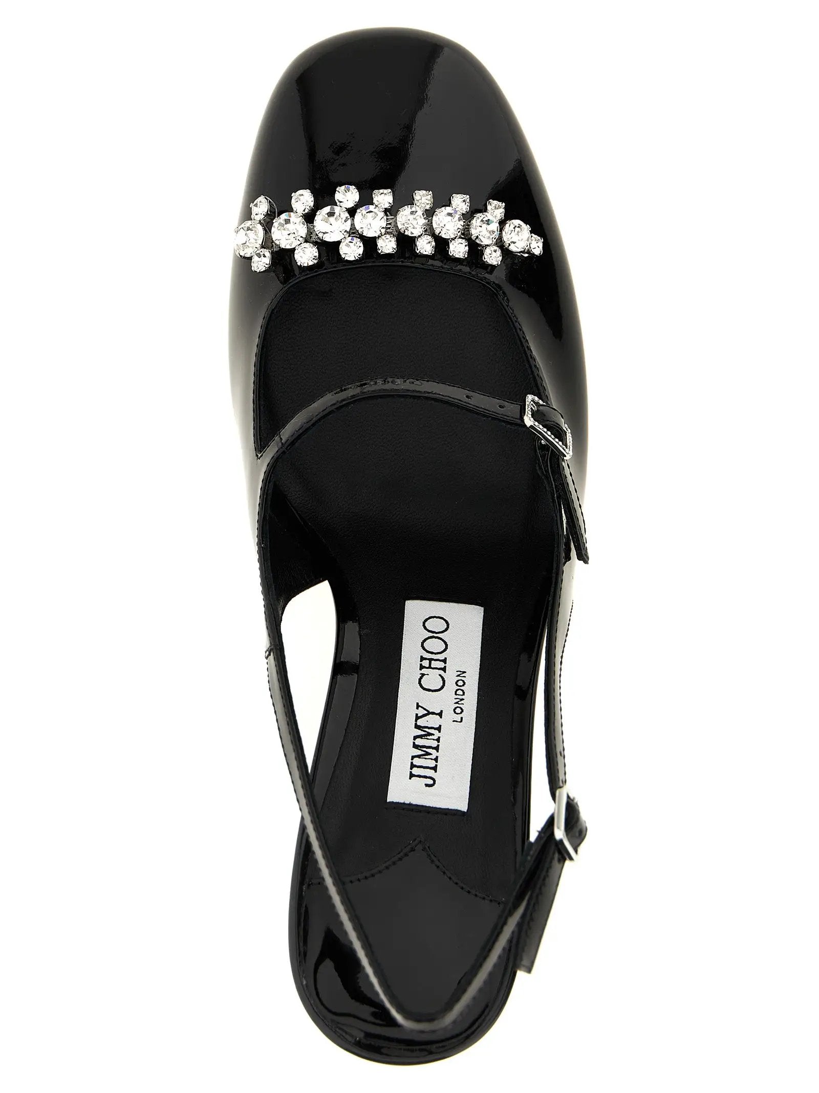 Jimmy Choo Black Leather Mid Heel Pumps