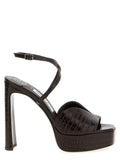 Jimmy Choo Brown Leather Stiletto Heel Sandals