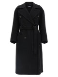 'S Max Mara Black Virgin Wool Coat