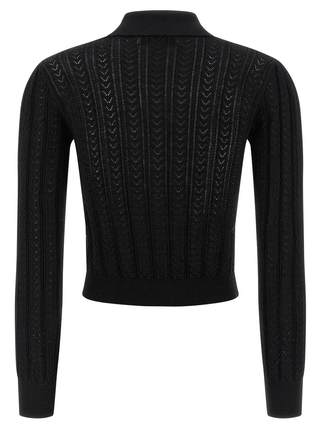 Alessandra Rich Black Cotton Cardigan