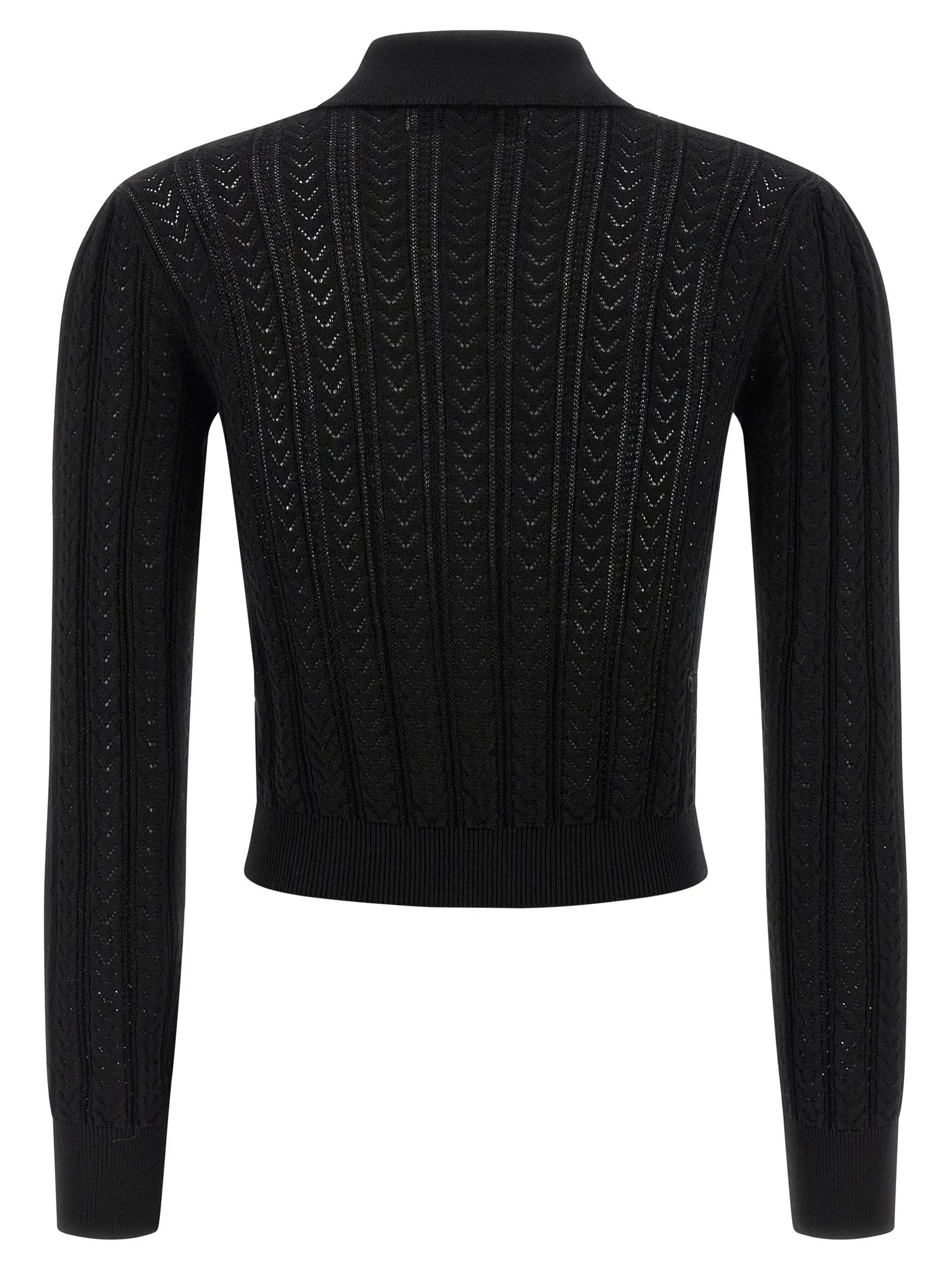 Alessandra Rich Black Cotton Cardigan