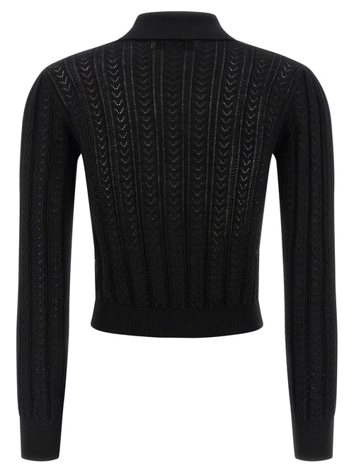 Cardigan en coton noir Alessandra Rich