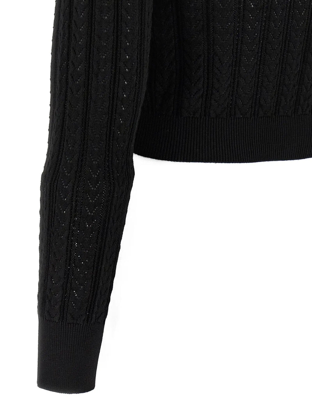 Alessandra Rich Black Cotton Cardigan