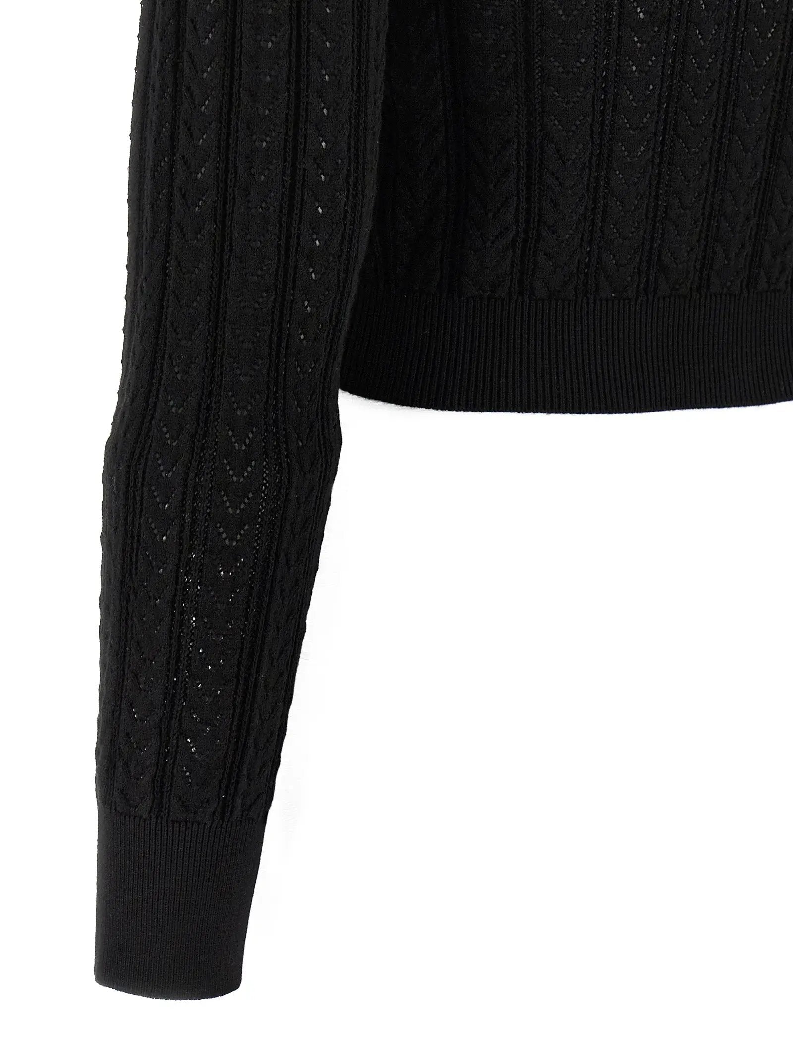 Alessandra Rich Black Cotton Cardigan