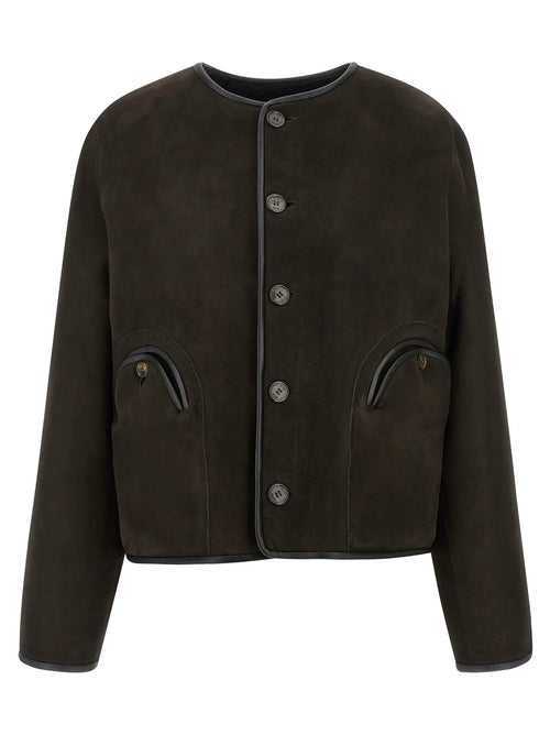 Blazé Milano Blouson en cuir d'agneau noir