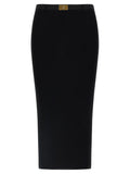 Elisabetta Franchi Black Viscose Midi Skirt