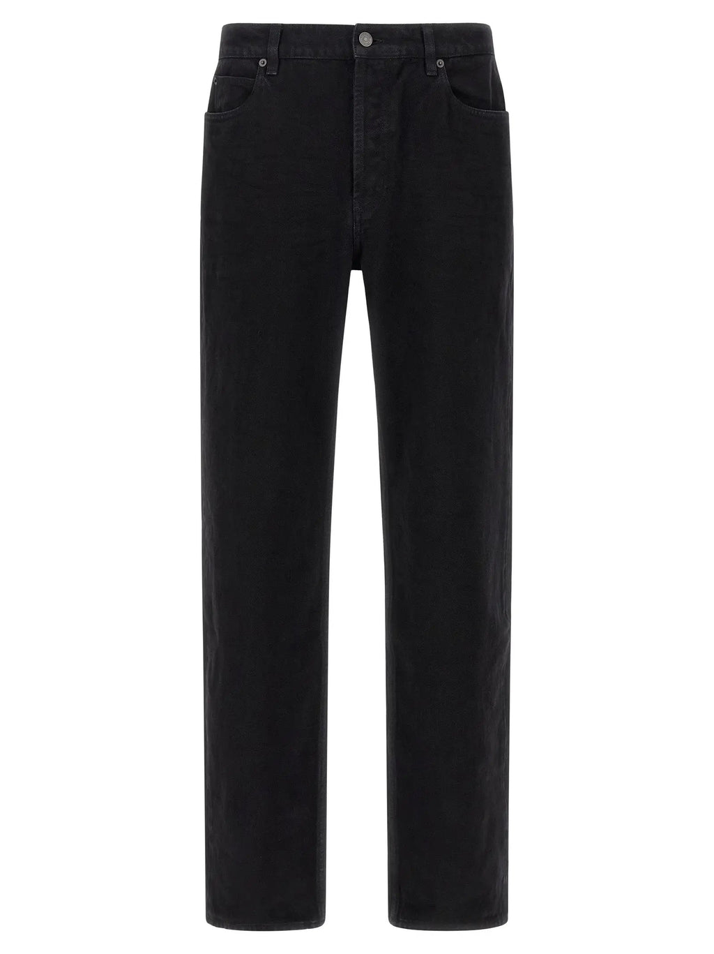 Saint Laurent Black Cotton Straight-Leg Jeans