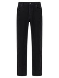 Saint Laurent Black Cotton Straight-Leg Jeans