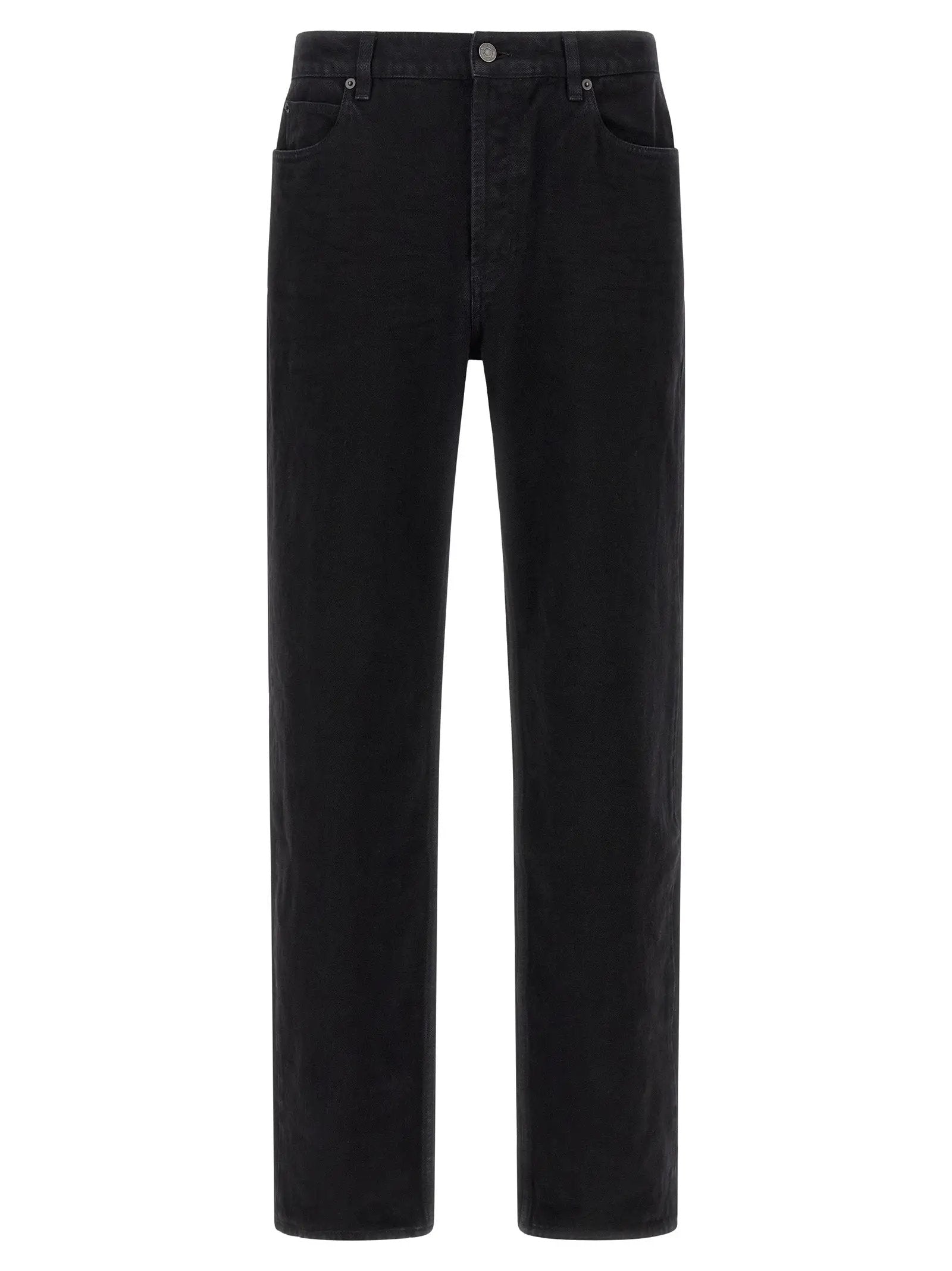 Saint Laurent Black Cotton Straight-Leg Jeans