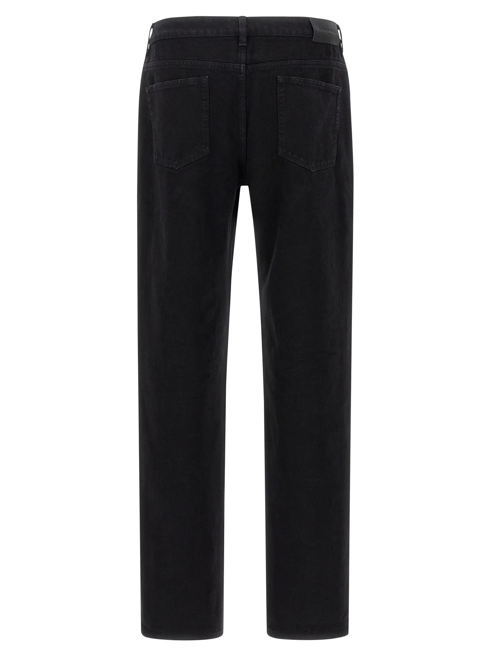 Saint Laurent Black Cotton Straight-Leg Jeans