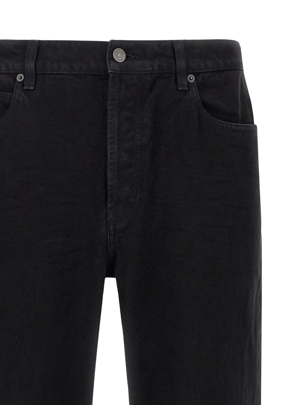 Saint Laurent Black Cotton Straight-Leg Jeans
