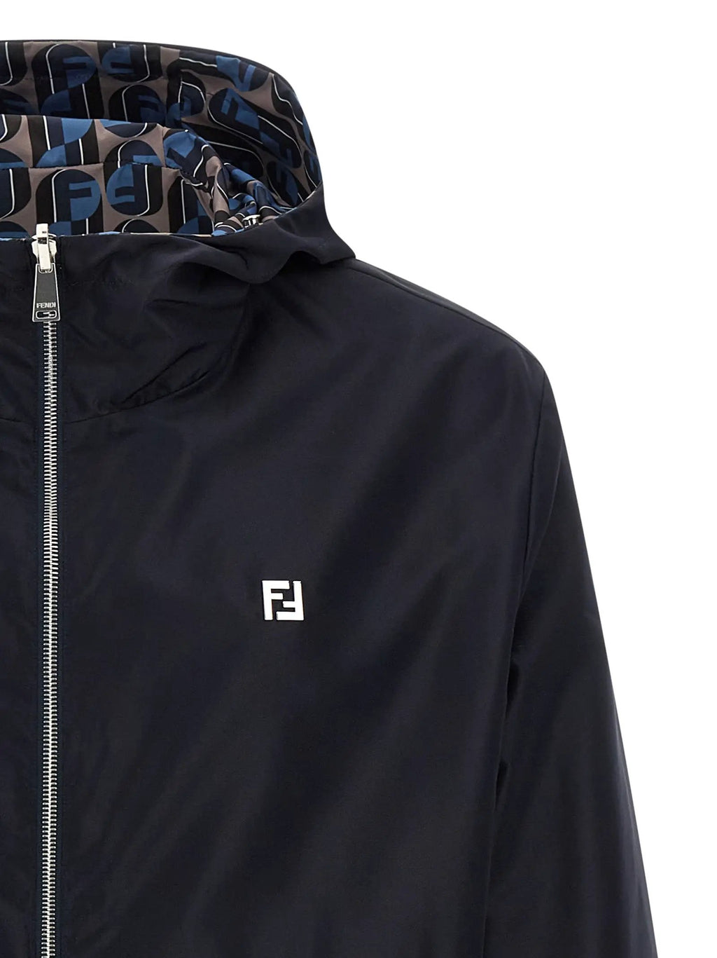 Fendi Blue Polyester Shell Jacket