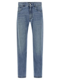 Fendi Blue Cotton Straight-Leg Jeans