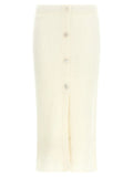 Alessandra Rich White Other Fibres Midi Skirt