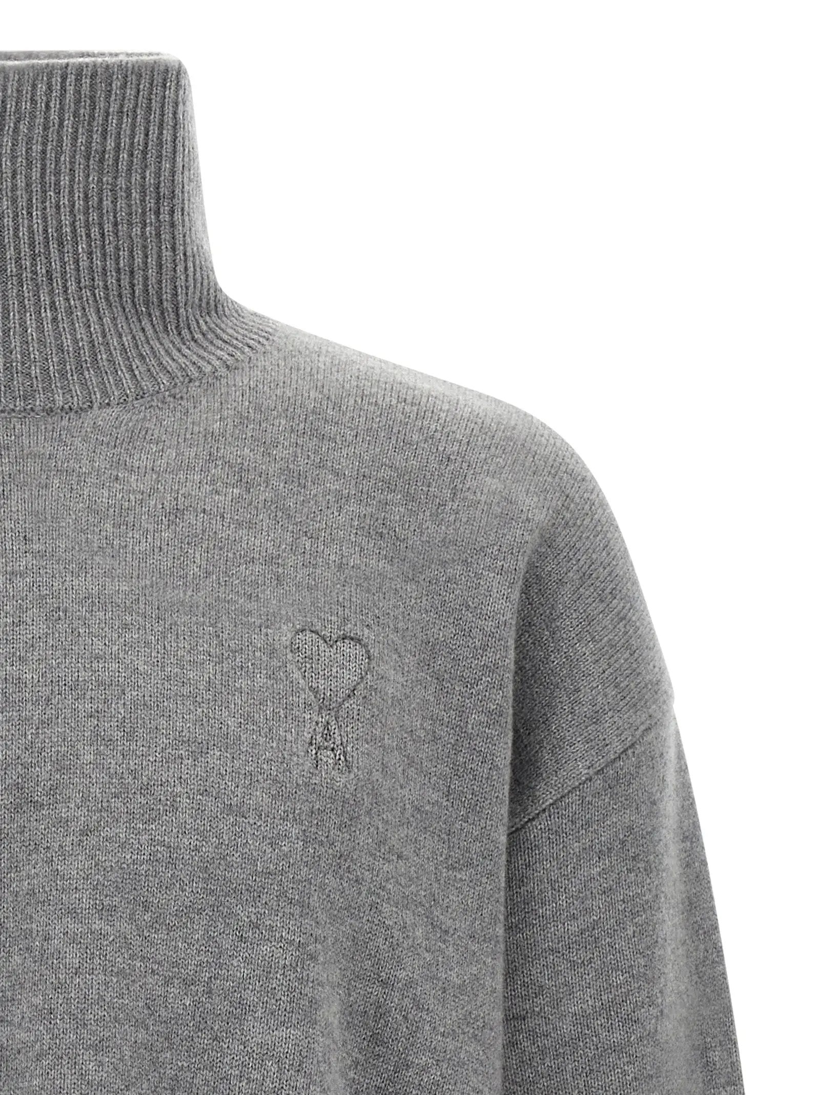 Ami Paris Gray Wool Cardigan