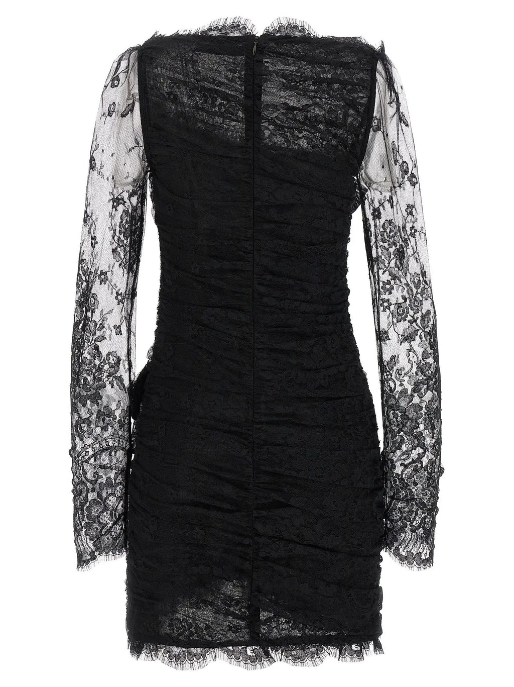 Alessandra Rich Black Organic Cotton Short Dress