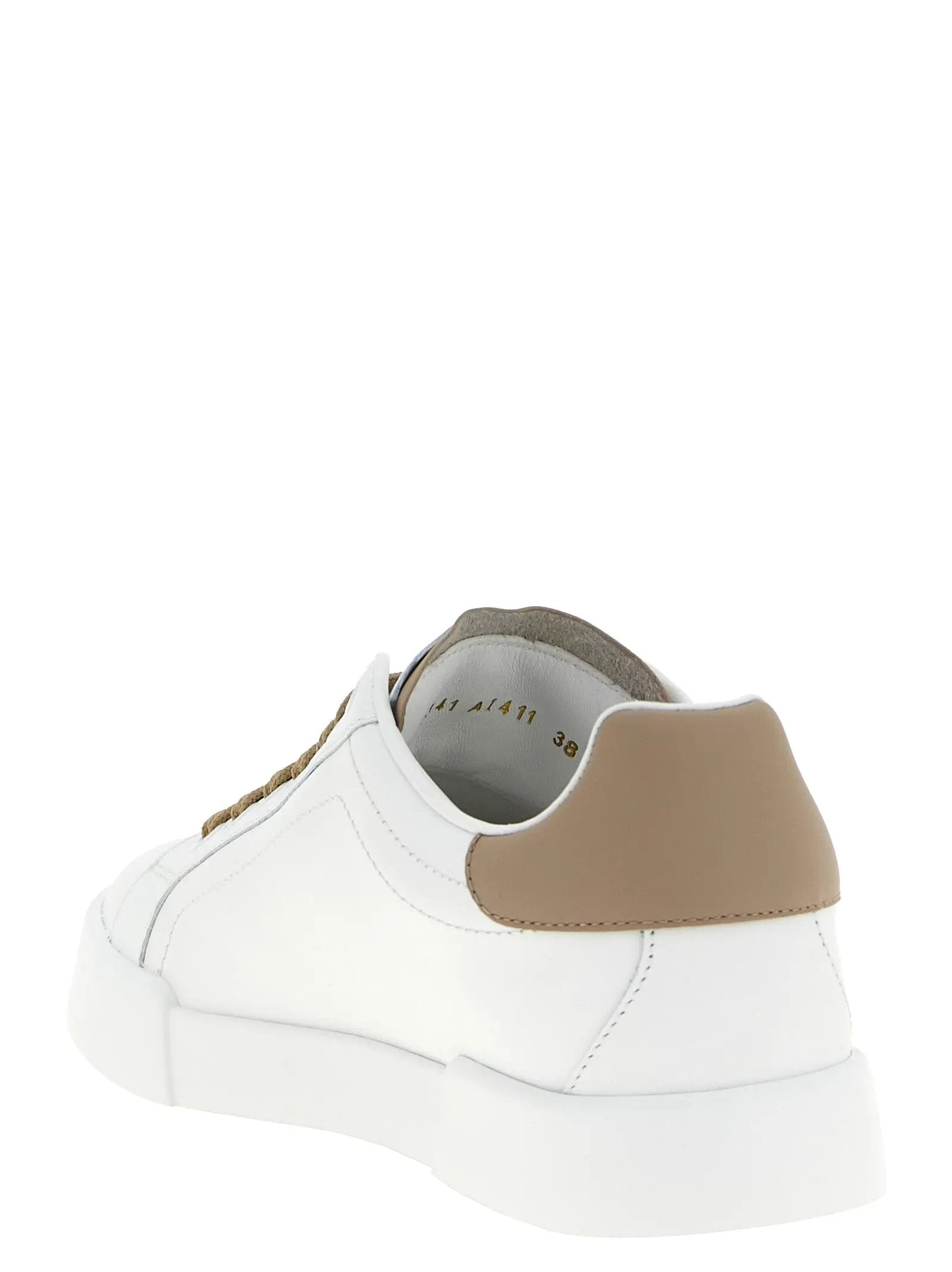 Dolce & Gabbana Beige Calfskin Sneakers