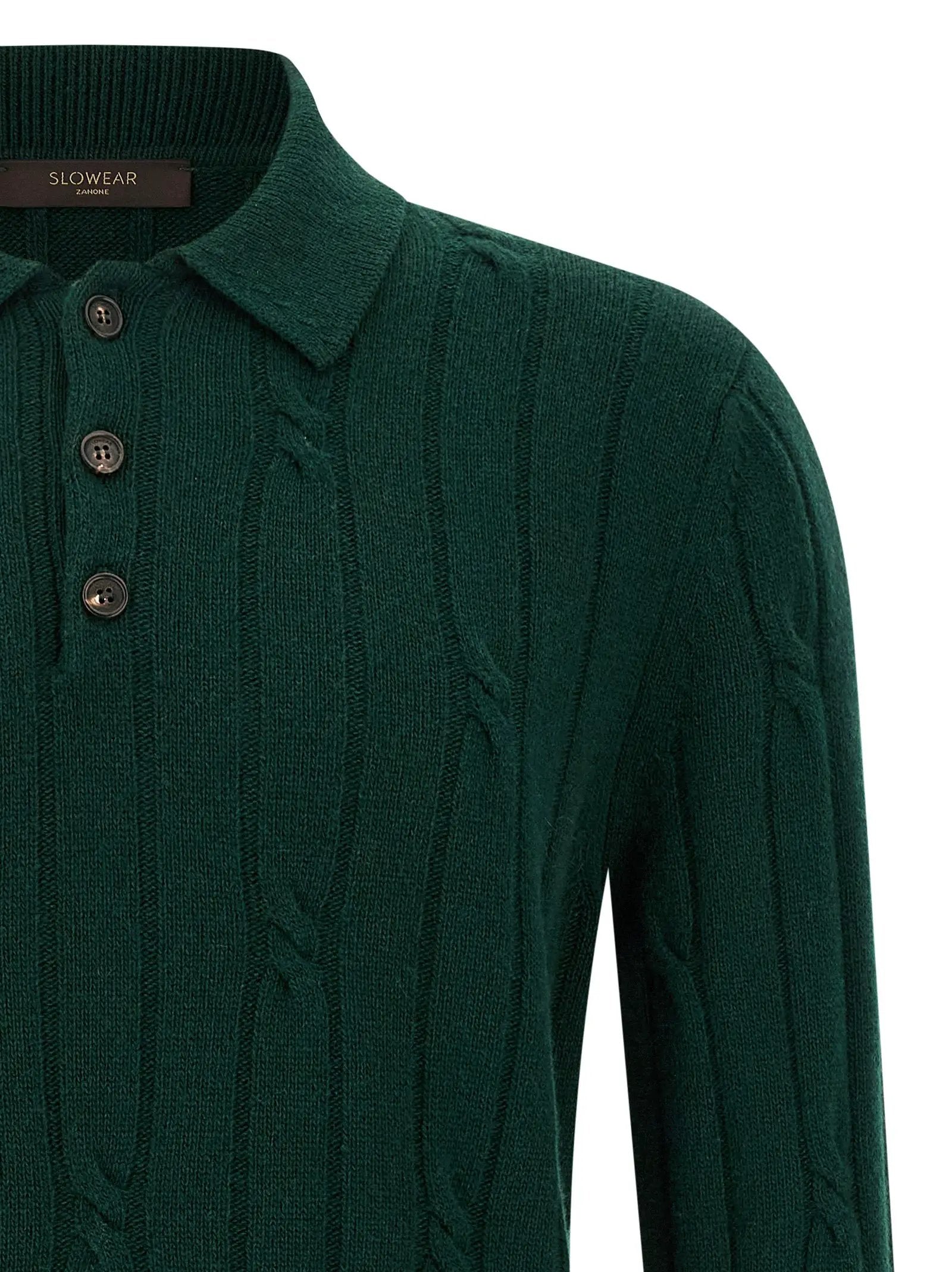 ZANONE Bicolor Virgin Wool Polo Shirt