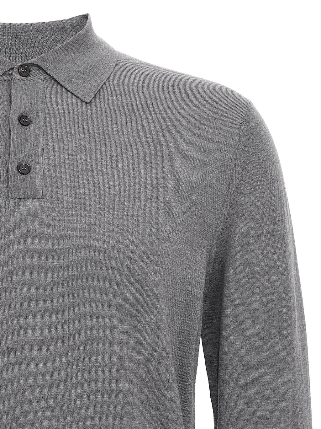 ZANONE Gray Cashmere Polo Shirt