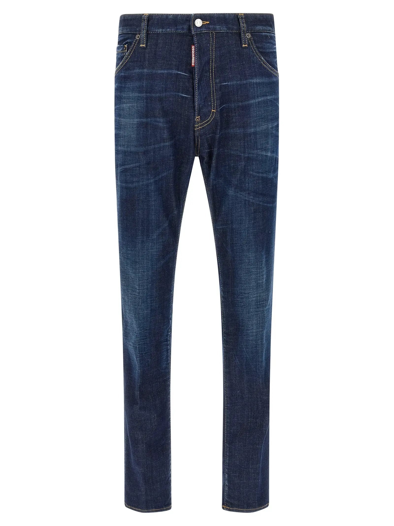Dsquared² Blue Cotton Straight-Leg Jeans
