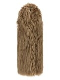 B&B COUTURE B&B Couture Women's Beige Long Faux Fur Vest