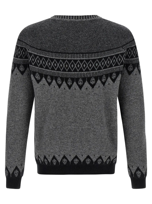 Cardigan gris en laine Alexander McQueen