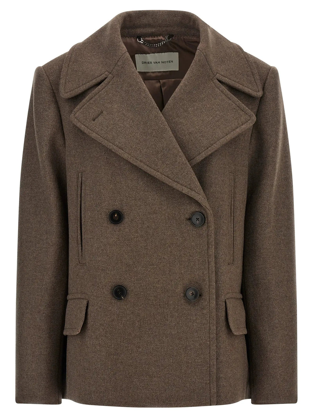 Dries Van Noten Brown Wool Coat