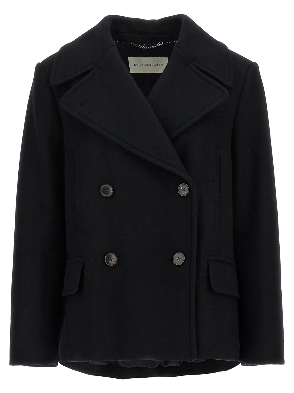 Dries Van Noten Black Wool Coat