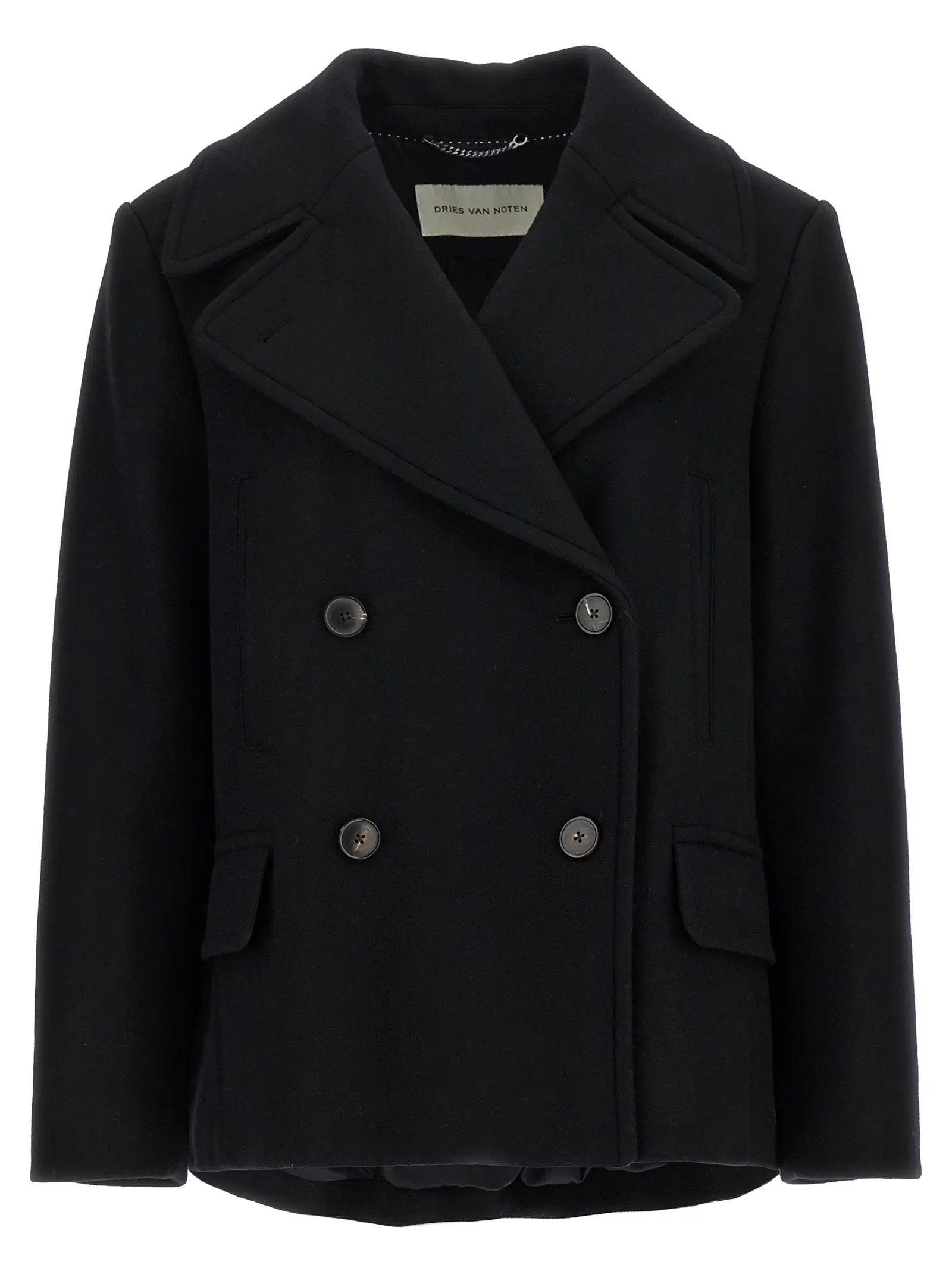 Dries Van Noten Black Wool Coat