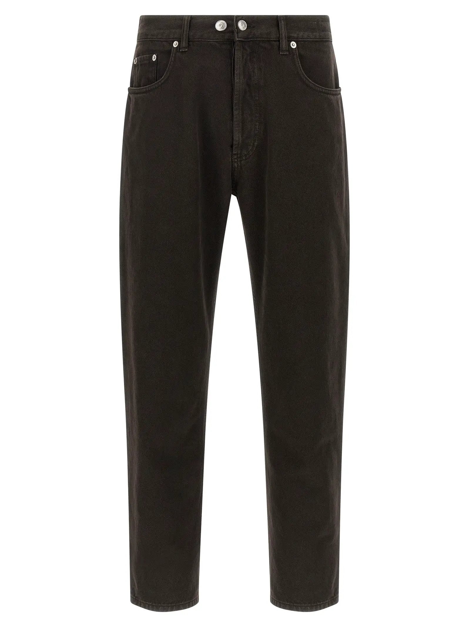 Department 5 Black Cotton Tapered Jeans