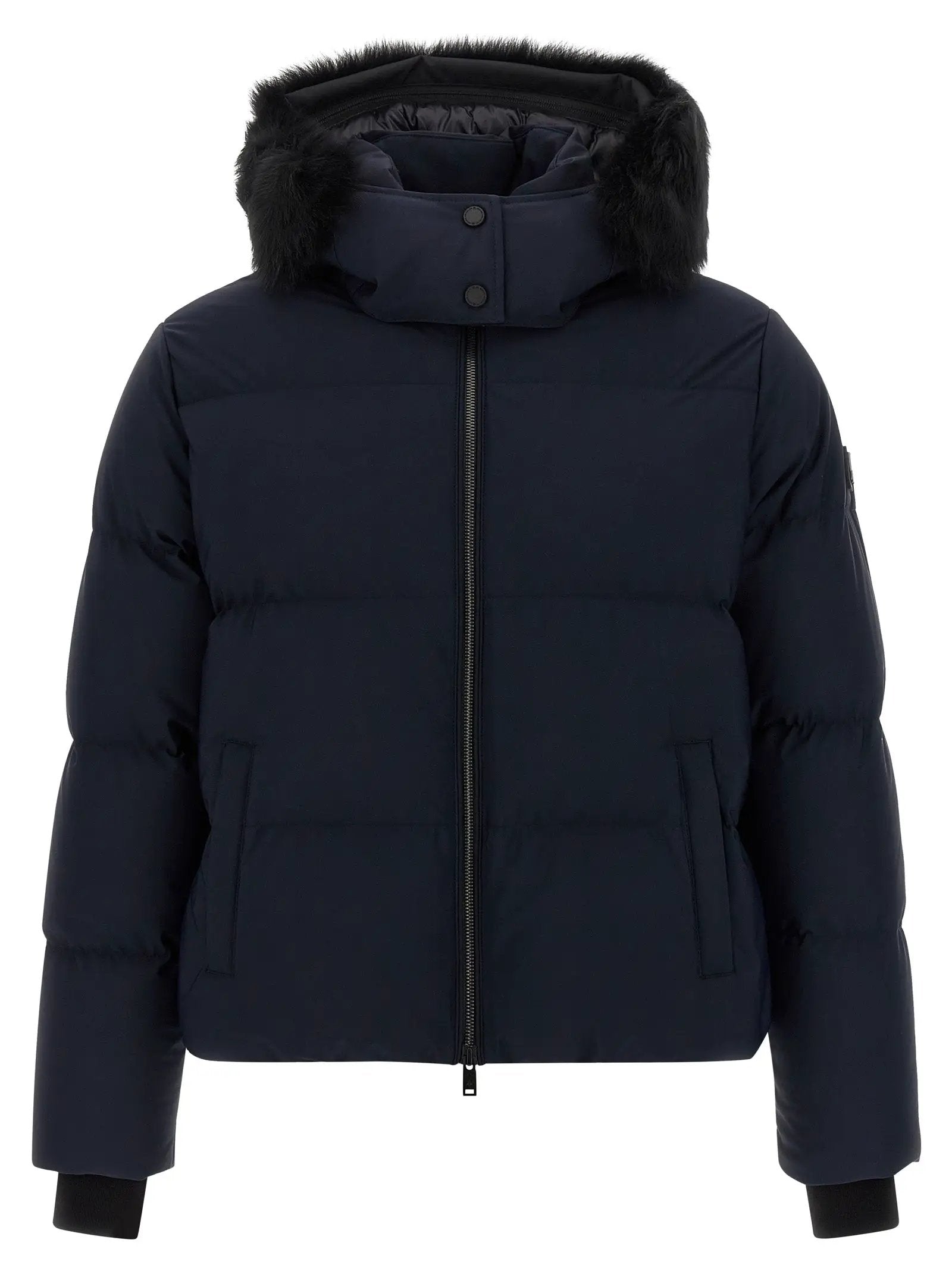 Moose Knuckles Blue Nylon Full-Length Jacket