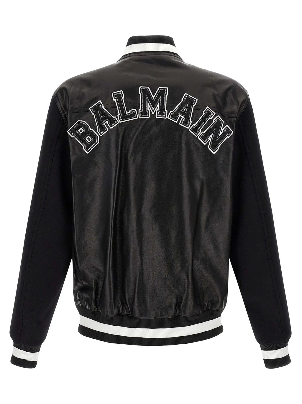 Balmain Bicolor Lamb Leather Leather Jacket