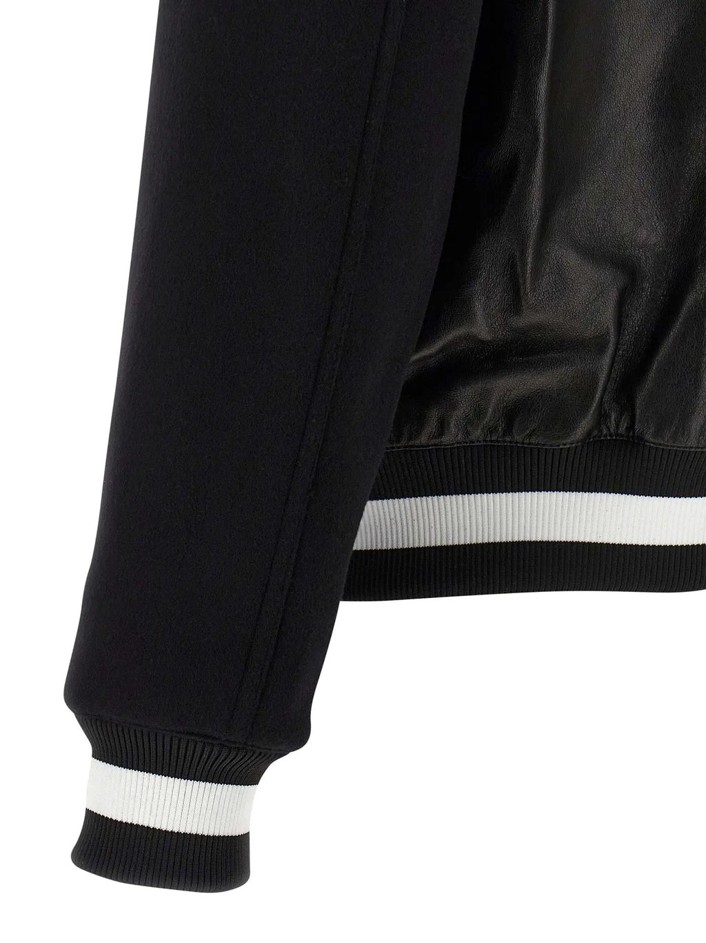 Balmain Bicolor Lamb Leather Leather Jacket