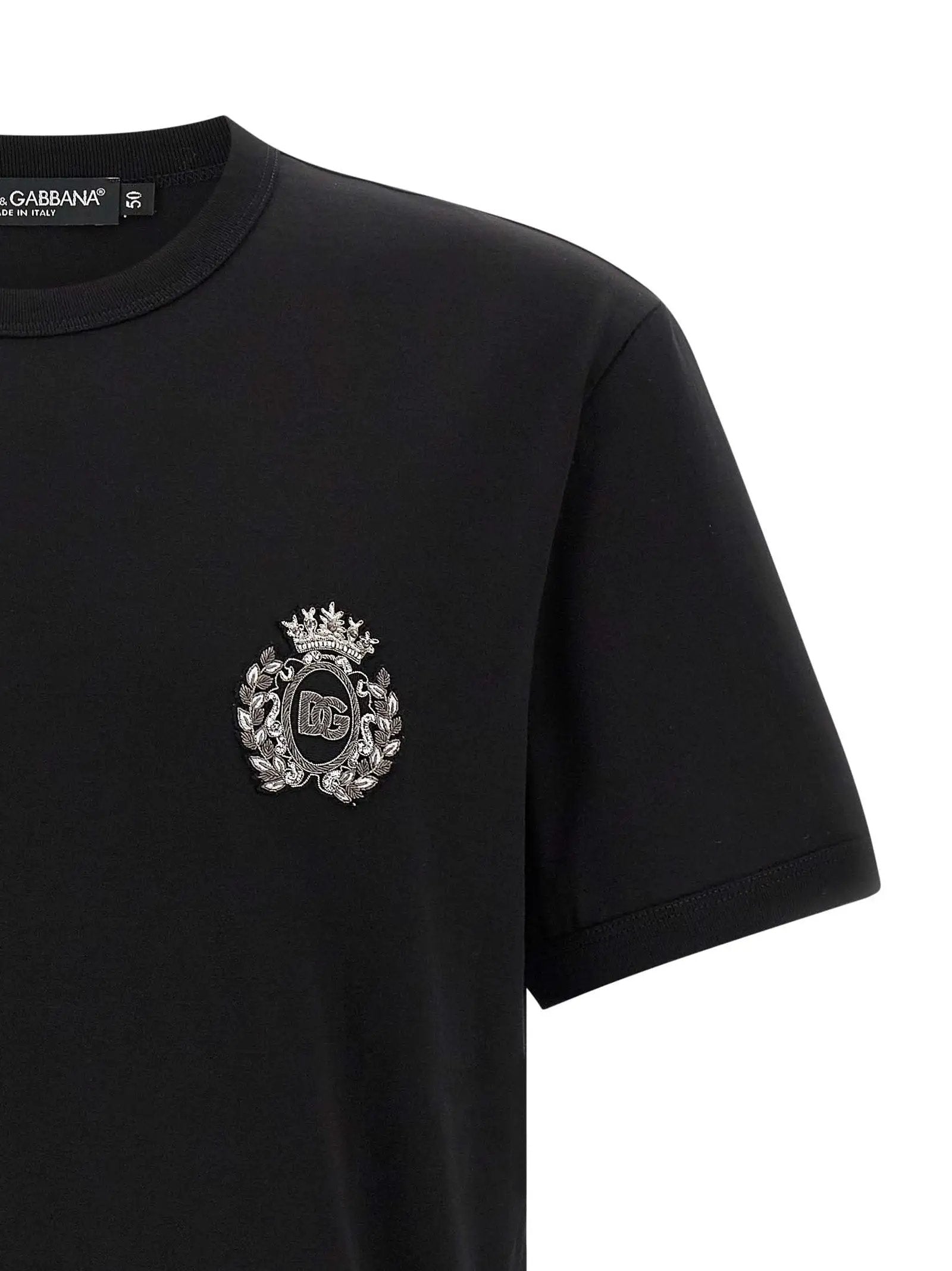 T-shirt en coton noir Dolce &amp; Gabbana