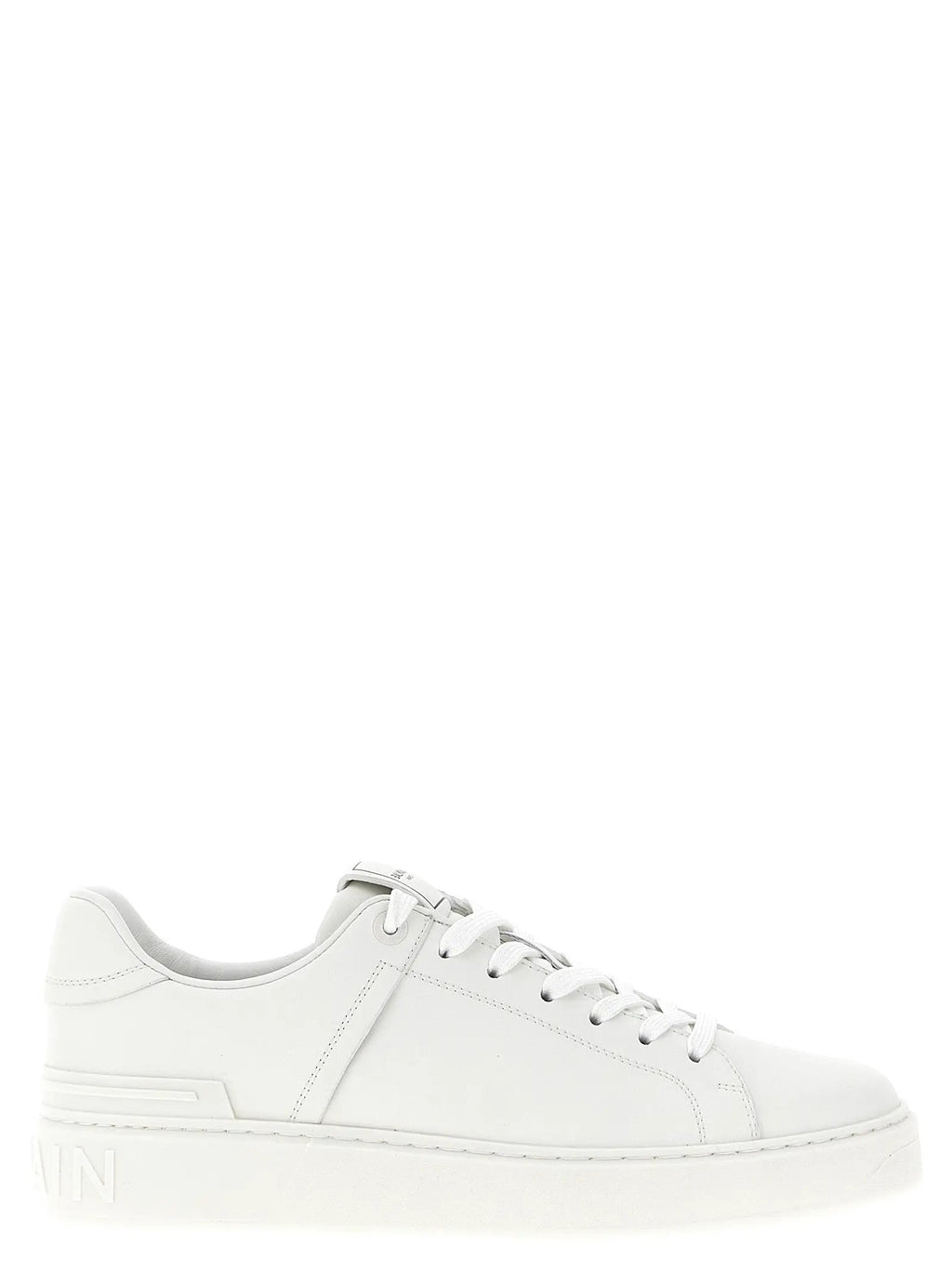 Balmain White Calfskin Low Top Sneakers